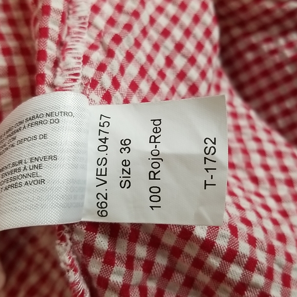 Anthropologie Intropia Patched Gingham Swing Dress, Size 36 - Picture 12 of 12